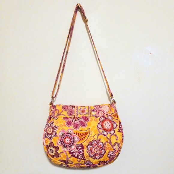 Vera Bradley Saddle Up Crossbody Bag-Bali Gold-Retired Pattern-Magnetic Closure - Picture 4 of 11